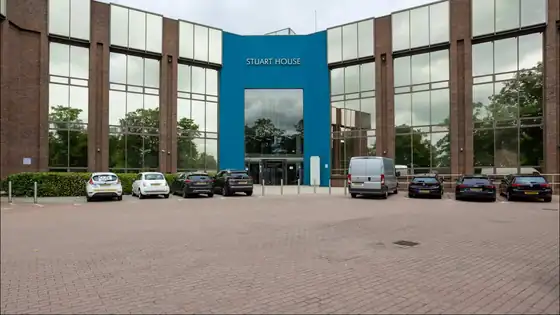 Stuart House, the building in Peterborough city centre where our UK-based team works
