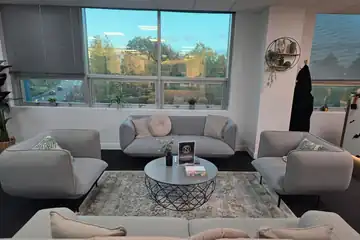 Comfortable lounge area with sofas and a window view